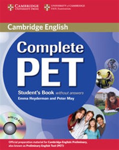 Complete PET Student's Book without answers+ CD Polish Books Canada